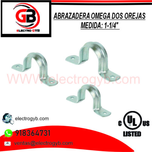 ABRAZADERA OMEGA DOS OREJAS 1-1/4″