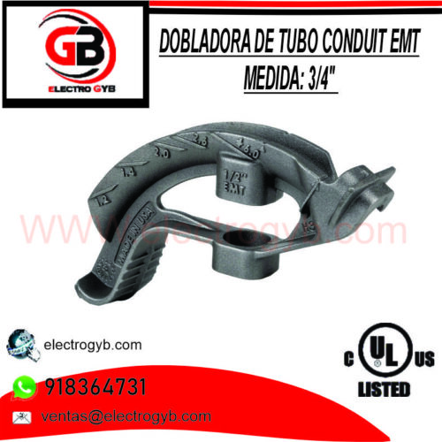 DOBLADORA DE TUBO CONDUIT EMT 3/4″