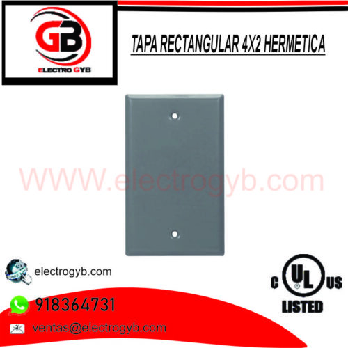 TAPA RECTANGULAR 4X2 HERMETICA