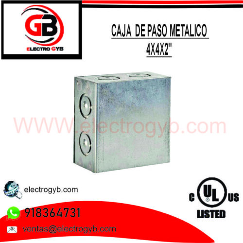 CAJA DE PASE METALICO 4X4X2″