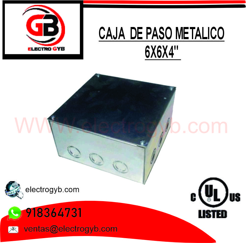 CAJA DE PASO METALICO 6X6X4
